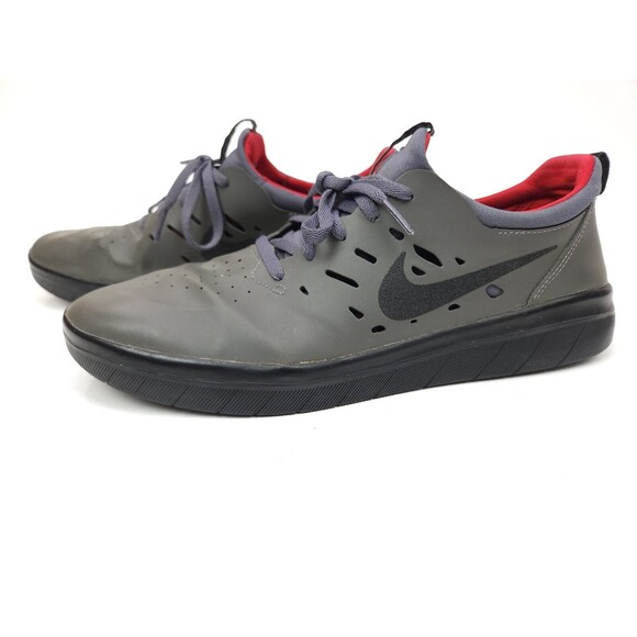 Nike SB Nyjah Free Men’s 9.5 Dark Grey Black Red AA4272 Skateboard Sneakers - Picture 3 of 12